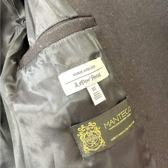 & Other Stories Paris Atelier Wool Peacoat Women’s Size 6 Navy - Picture 12 of 14